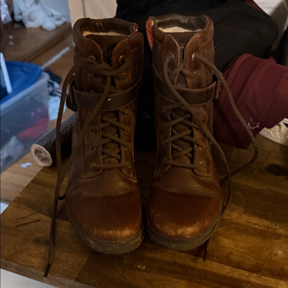 UGG Dark Brown Combat Boots